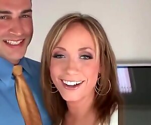 Pov blowjob with a blonde milf and husband